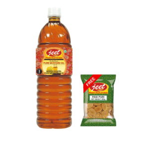 Jeet Kachi Ghani Mustard Oil 1LTR + FREE JEET  PANI PURI CHIPS  200GR(  READY FRY)