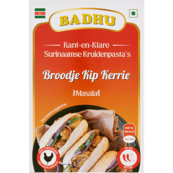 BADHU BROODJE KIP KERRIE MASALA 100GR (HOT)