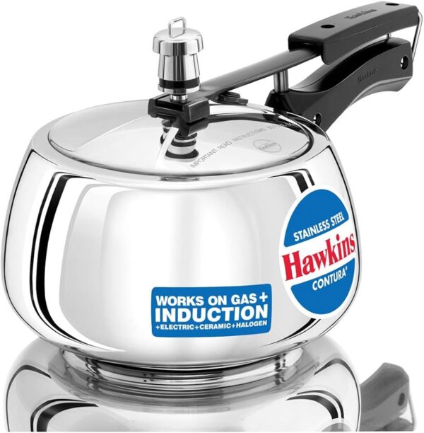 Hawkins Stainless Steel Pressure Cooker 3ltr (Gas & Induction)