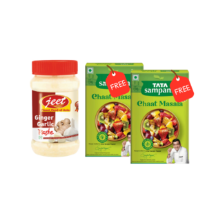 Jeet Ginger Garlic Paste 300GR + Free Tata Sampann Chaat Masala 100gr (2packs)