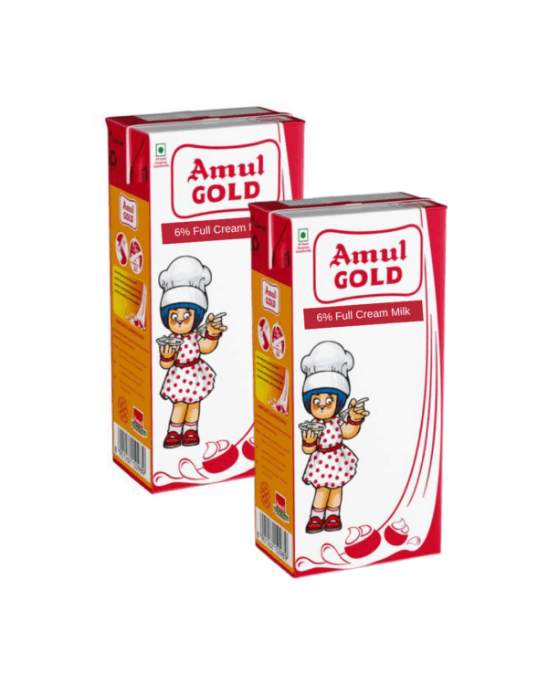 Amul Gold 6% full Cream Milk 1ltr x2