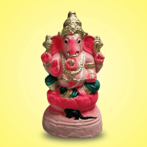 Ganesh eco-friendly Idol (Ganesh murti) - Pink colour (8 inch)