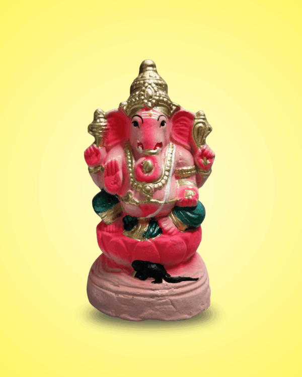 Ganesh eco-friendly Idol (Ganesh murti) - Pink colour (8 inch)