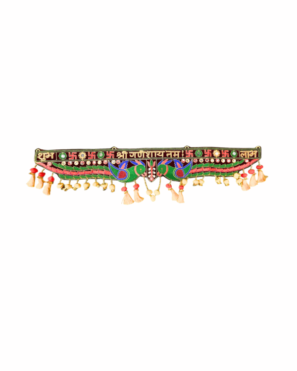 Beautiful Embroidered Mirror Work (Shree Ganeshaaya) Decoration Jhaalar