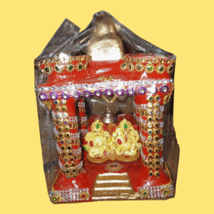 Color Mandir Red Colour Golden Pillar - Ganesh & Laxmi