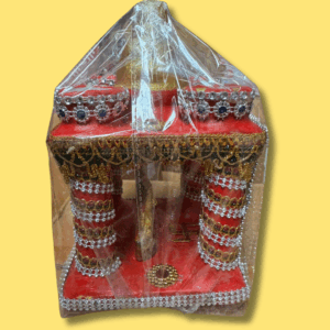 Color Mandir Silver PIllar - Ganesh & Laxmi