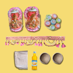 diwali pujan gift kit lakshmi ganesh toran diya oil batti