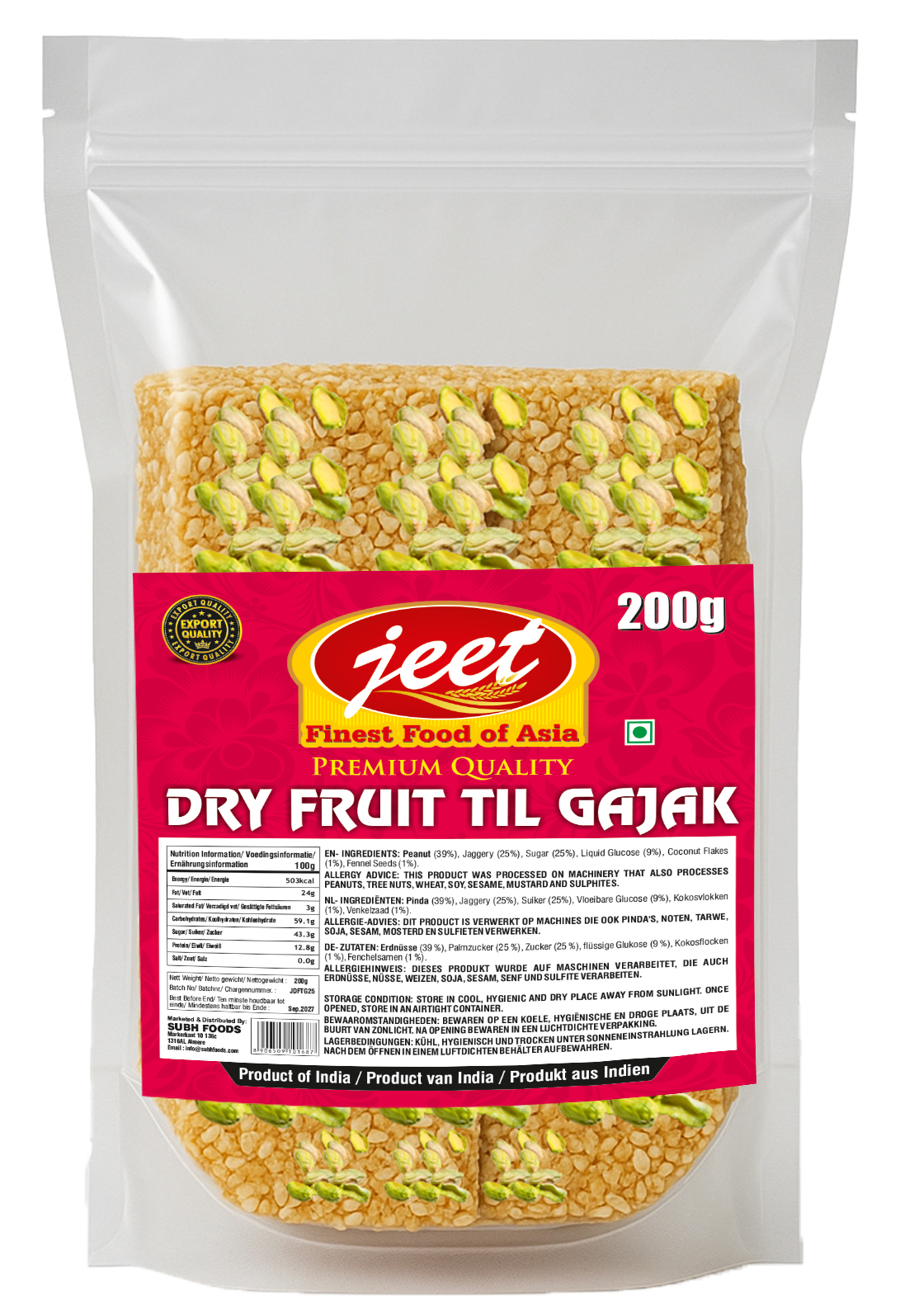 Jeet Dry Fruit Til Gajak 200gr (Chikki)