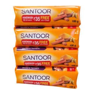SANTOOR WITH SANDAL & TURMERIC 4 X100GR