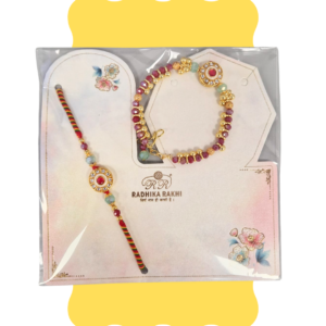 Designer Premium Meenakari Bhaiya Bhabi Rakhi Set