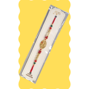 Premium Om Rakhi Golden Colour Beaded
