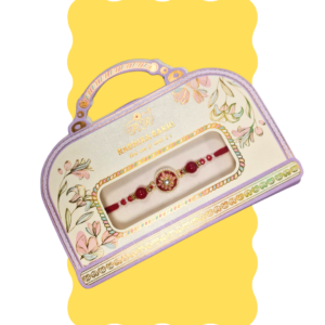 Premium Red Meenakari Floral Rakhi