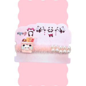 Cute Panda Boba Tea Cartoon Pearl Kids Rakhi Band for Kids