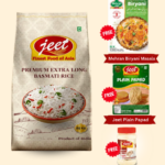 Jeet Premium Basmati Rice 20kg + free (Biryani masala,Plain papad, Ginger garlic Paste 300gr)